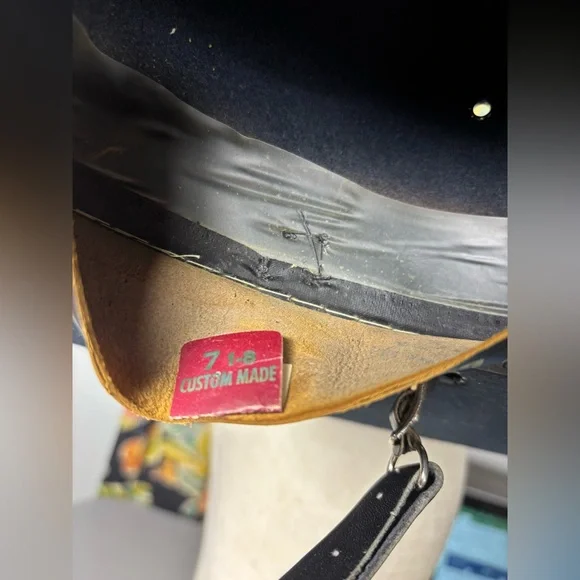 VTG CAMPAIGN HAT STRATTON HATS CHICAGO MILITARY POLICE STYLE FELT size 7 1/8